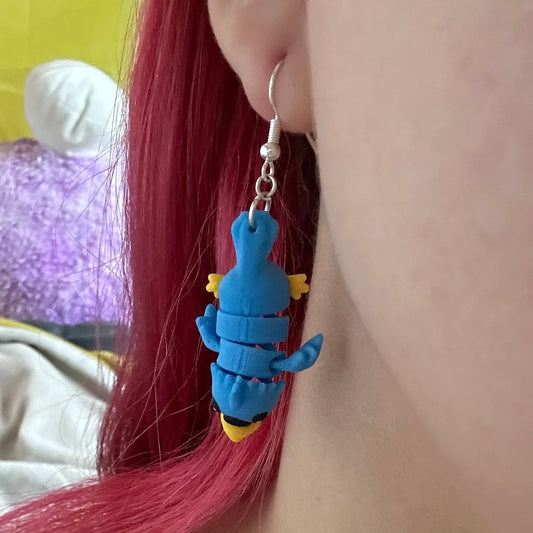 Wiggly Bird Earrings – Lightweight, Fidgety, 3D Printed