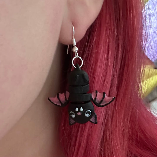 Wiggly Bat Earrings – Lightweight, Fidgety, 3D Printed