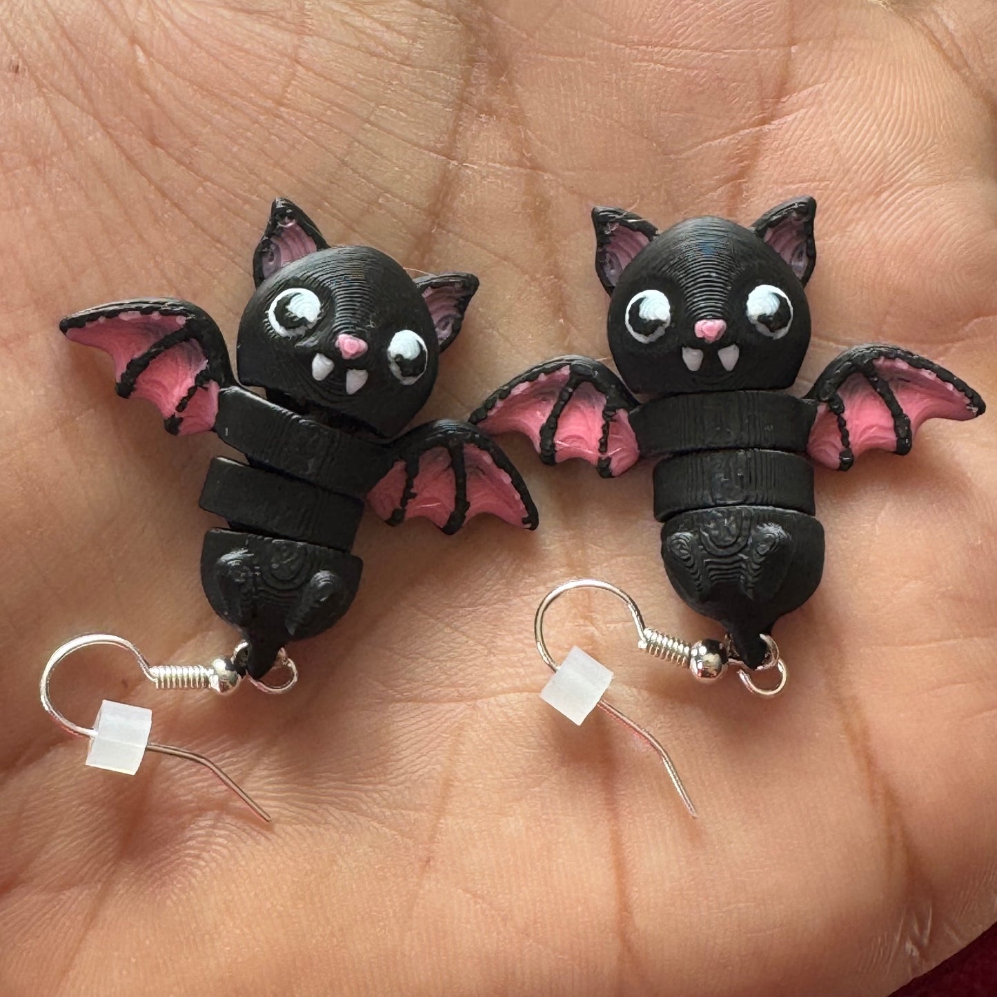 Wiggly Bat Earrings – Lightweight, Fidgety, 3D Printed