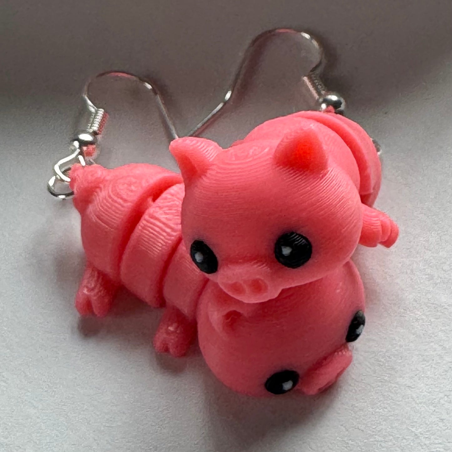 Wiggly Pig Earrings – Lightweight, Fidgety, 3D Printed
