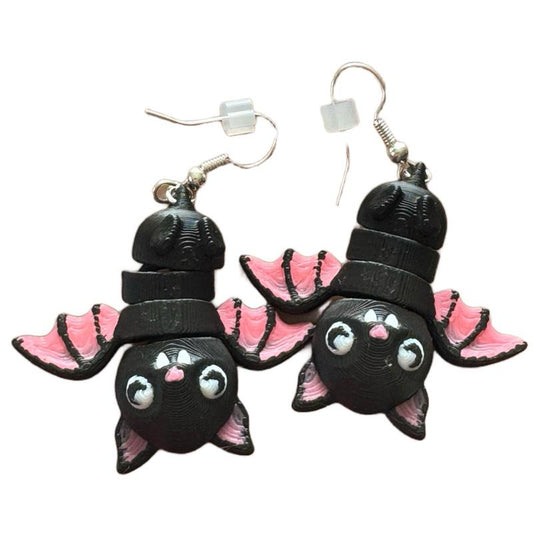 Wiggly Bat Earrings – Lightweight, Fidgety, 3D Printed