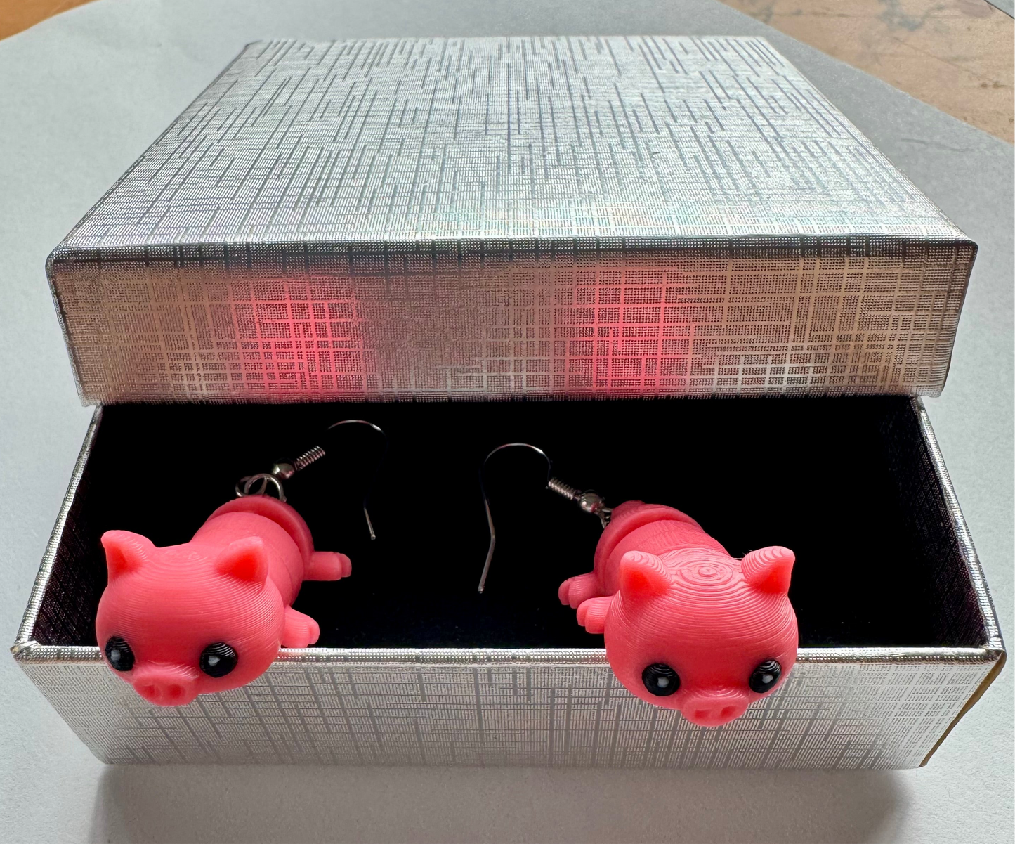 Wiggly Pig Earrings – Lightweight, Fidgety, 3D Printed