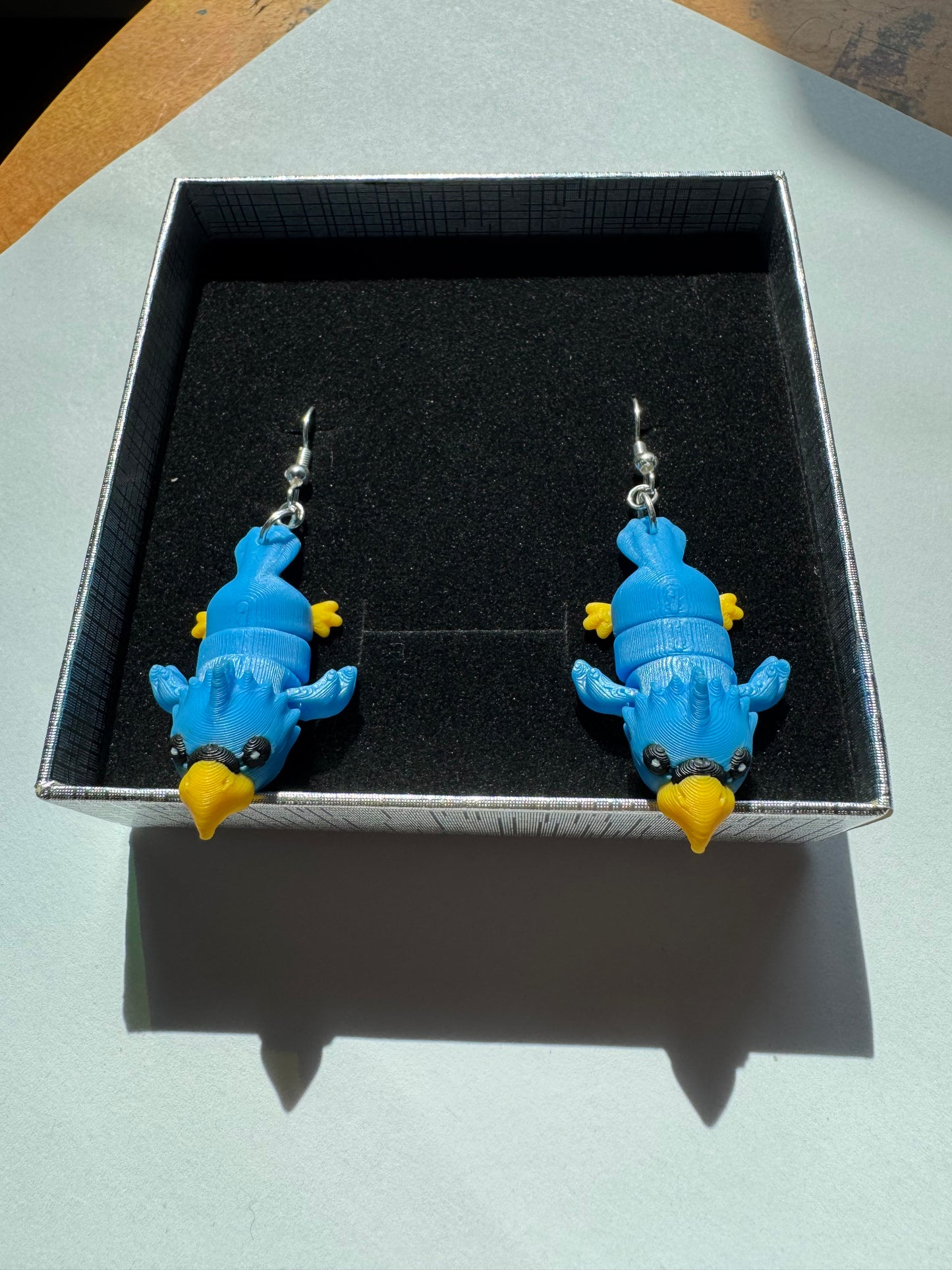 Wiggly Bird Earrings – Lightweight, Fidgety, 3D Printed