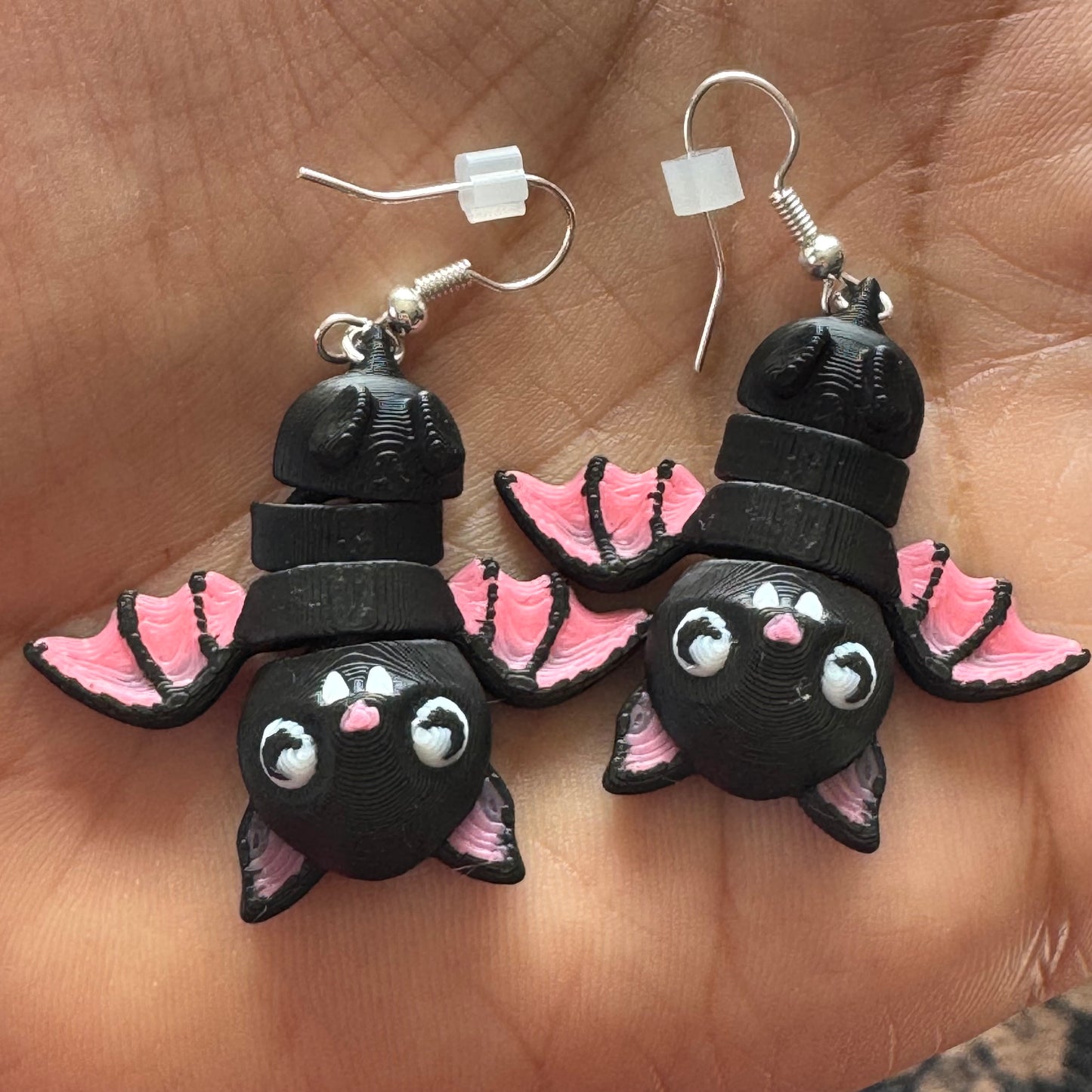 Wiggly Bat Earrings – Lightweight, Fidgety, 3D Printed