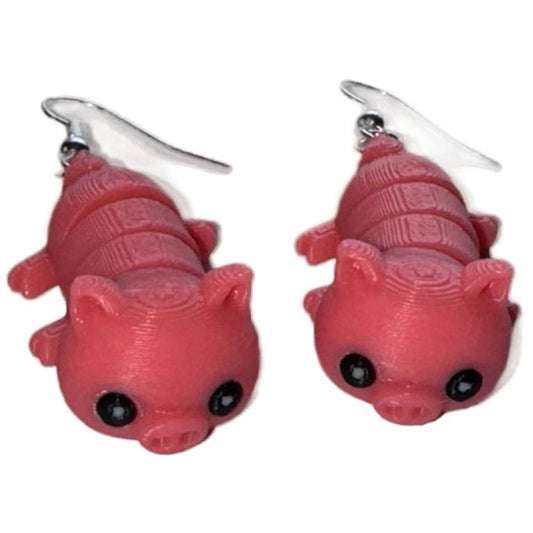 Wiggly Pig Earrings – Lightweight, Fidgety, 3D Printed