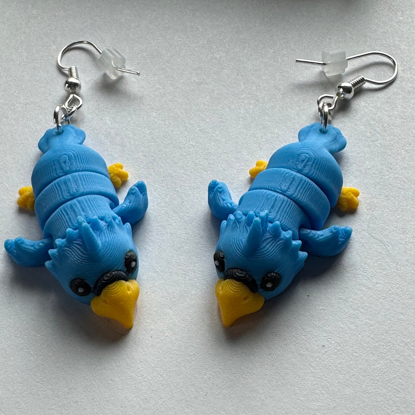 Wiggly Bird Earrings – Lightweight, Fidgety, 3D Printed
