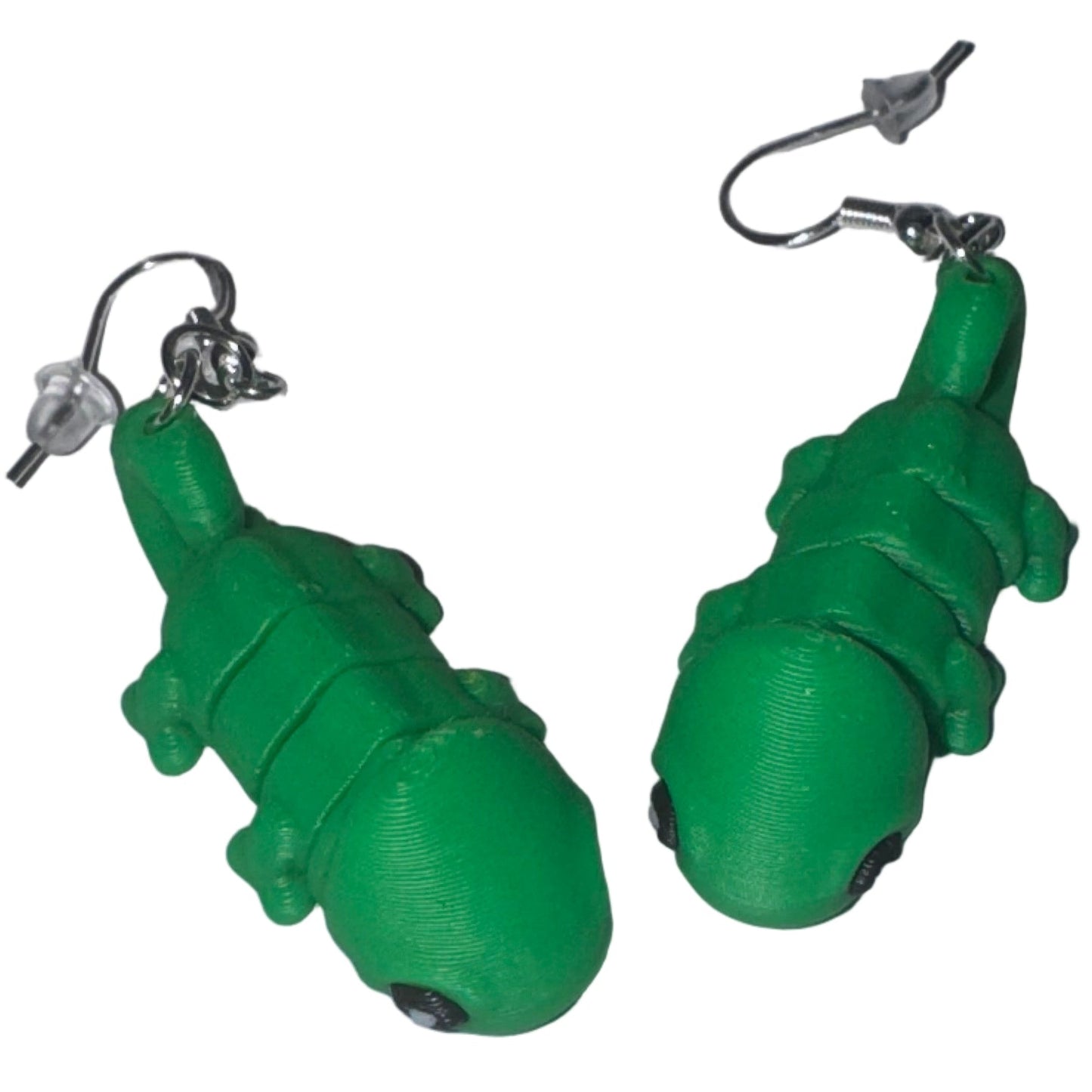 Wiggly Lizard Earrings – Lightweight, Fidgety, 3D Printed
