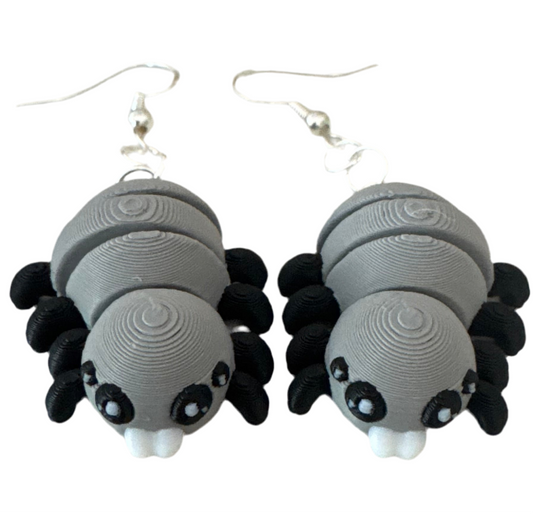Wiggly Spider Earrings – Lightweight, Fidgety, 3D Printed